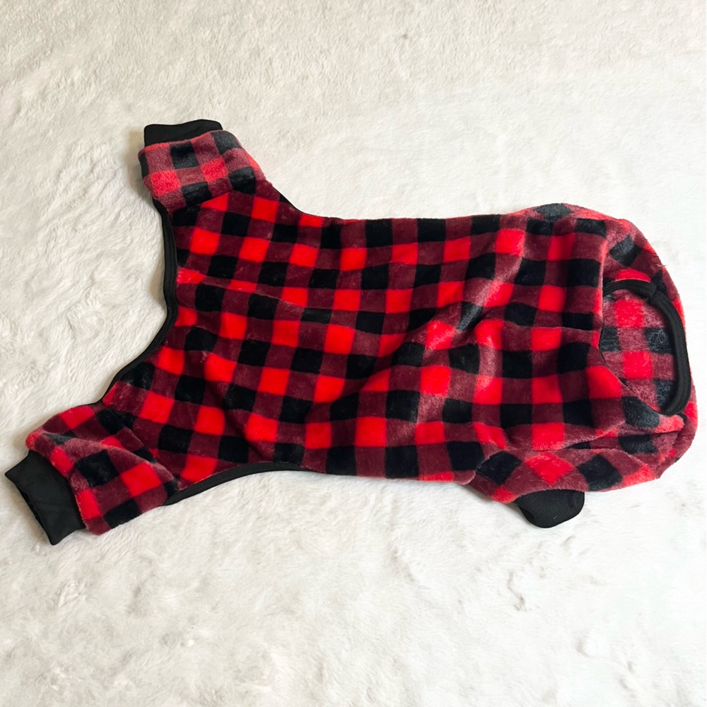 Red & Black Buffalo Plaid Dog Pajamas Size Large NWOT